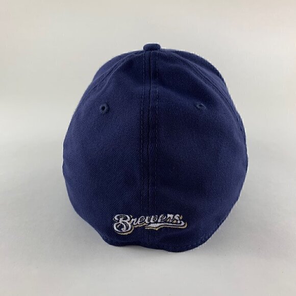 Milwaukee Brewers MLB Navy Blue New Era Stretch Fitted Hat Mens L/XL New - Picture 3 of 5